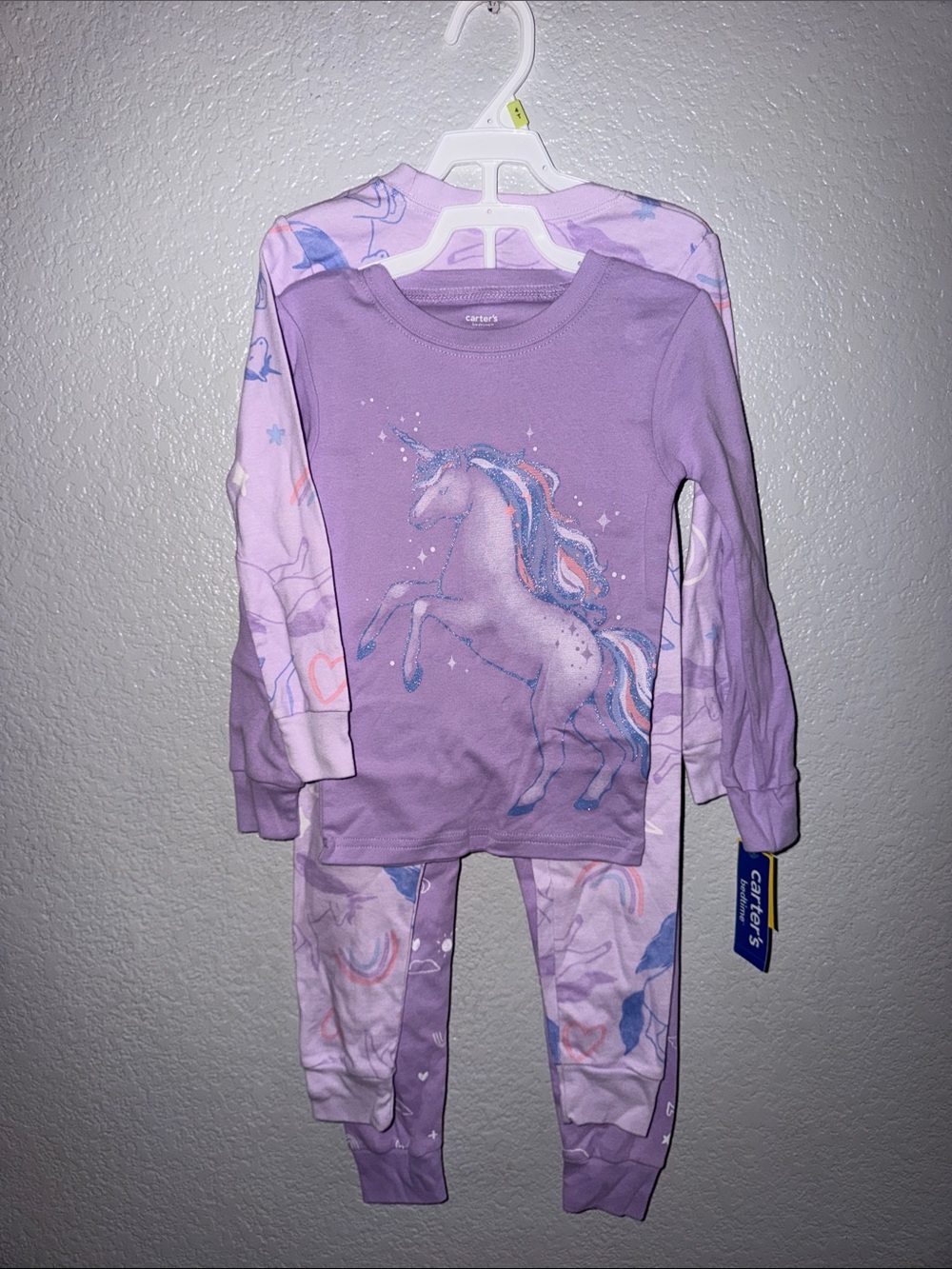Carter's Lavender Unicorn Pajama Set with Pastel Accents